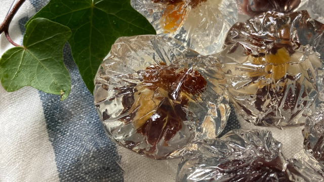 夏の和菓子　巾着錦玉